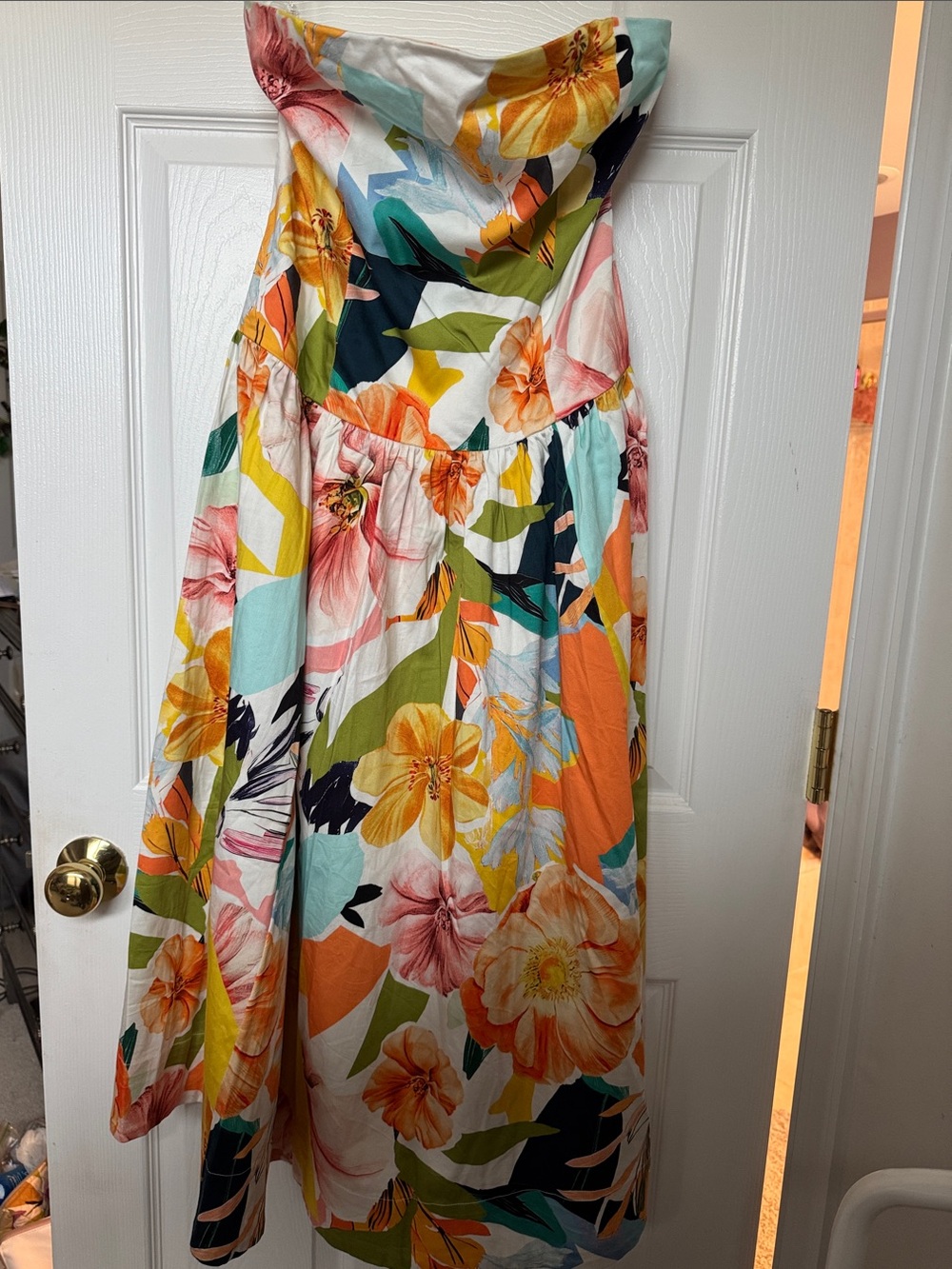 Floral Strapless Multi-Color Dress